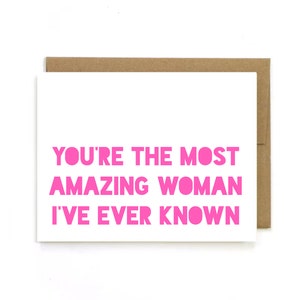 Muttertagskarte "You're the most amazing woman" Geburtstagskarte für sie, Geburtstagskarte für Mama, Karte für Mama