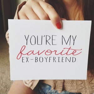 Tarjeta de ruptura / Eres mi ex novio favorito / Tarjeta de felicitación / Tarjeta de novio / Tarjeta de divorcio / San Valentín para ex