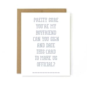 Let's "Make it Official" greeting card, dating card, relationship card, new boyfriend, new relationship