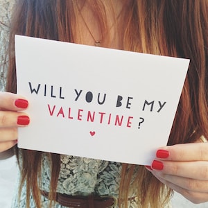 Valentinstagskarte "Will you be my Valentine" Grußkarte. I love you Karte. Valentinstagskarte