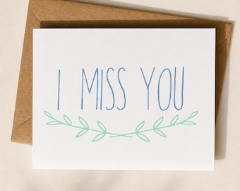 I Miss You Karte - Romantische Missing You Karte für Ihn oder Sie, Fernliebe Karte, Freund Freundin Liebesgruß
