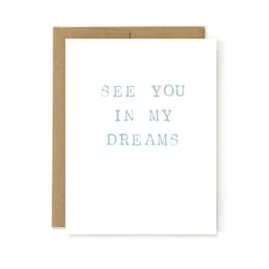 Te extraño Tarjeta "te veo en mis sueños" Pensando en ti, Tarjeta de relación a larga distancia, Tarjeta de amor, Extrañándote, Tarjeta del Día de San Valentín