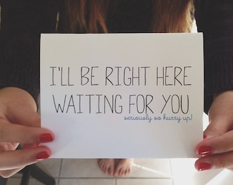 Carte drôle tu me manques, je t'attends ici, carte relation longue distance, carte petit ami petite amie