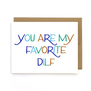 Freche Valentinskarte "Du bist mein Liebling DILF" DAD Card.
