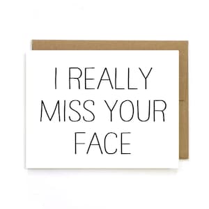 Carte Tu me manques Carte de vœux « Ton visage me manque vraiment ». Tu me manques ta carte. Carte longue distance. Votre carte faciale me manque. Pensant à vous