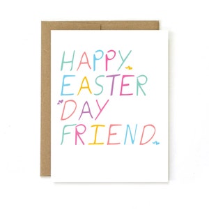 Frohe Ostern Karte, Osterkarte, Frühlingskarte, Pastell Osterkarte, Geschenkkorb Ostertag, Osterkarte für Freund, süßes Ostern