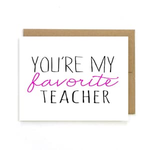 "Lehrerkarte ""You're my Lieblingslehrer"" ""Back to School""." Grußkarte für Lehrer.
