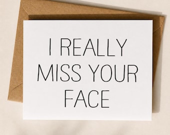 Votre visage me manque vraiment, Carte Tu me manques, Carte relation longue distance, Carte petit ami petite amie, Carte Tu me manques
