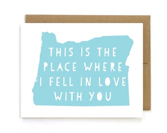 Long Distance Card " This is the place where I fell in love with you" Missing you Cards, Far Away. I love you
