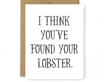 Hummer Karte, Du bist mein Hummer, Hummer, Du bist mein Hummer Karte, habe meinen Hummer gefunden, Hochzeitskarte, lustige Liebeskarte, Valentinstagskarte