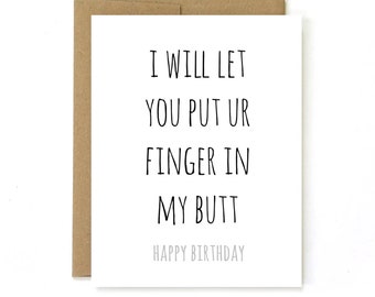 Happy Birthday Card, Funny Birthday Card for Husband, boyfriend Birthday Card, butt stuff