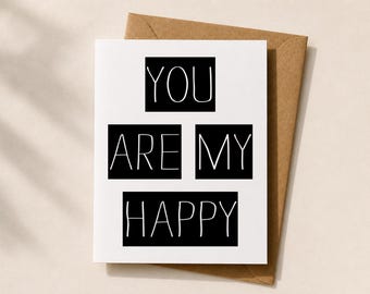 Du bist meine glückliche Karte, romantische Liebeskarte, Freund-Freundin-Karte, niedliche Jahrestagskarte, Soulmate-Grußkarte