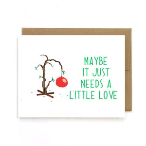 Weihnachtskarten. "Vielleicht braucht es einfach ein wenig Liebe" Charlie Brown Weihnachten. Charlie Brown Baum