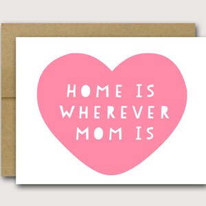 Mother's Day Card Home is wherever mom is Card for mom, step-mom, mom card, card for her, birthday image 2