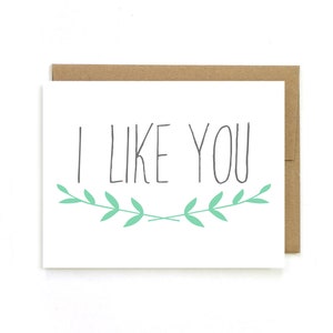 Grußkarte "I like you" einfache und süße Karte
