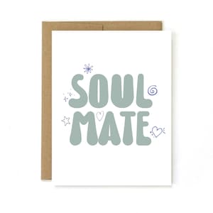 Tarjeta de aniversario " alma gemela " Tarjeta de amor, Tarjeta para novio, Tarjeta para marido, Tarjeta del Día de San Valentín, Tarjeta de amor divertida, amor de mi vida