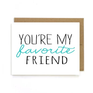 Freundschaftskarte "You're my Favorite Friend" Karte ""Bester Freund""." Grußkarte.