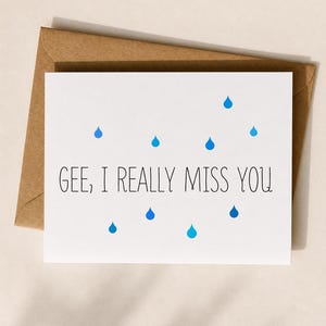 Miss You Card, Long Distance Relationship Card, Missing You Card for Boyfriend, Girlfriend Miss You Card, Thinking of You Card