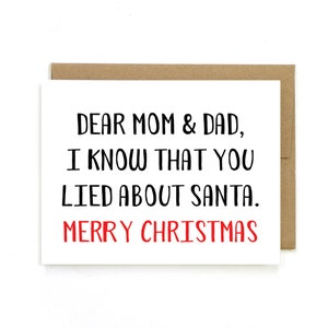 Divertente biglietto di Natale – Biglietto di Natale per mamma e papà – Buon Natale mamma – Natale papà – divertente biglietto di auguri per le vacanze in famiglia
