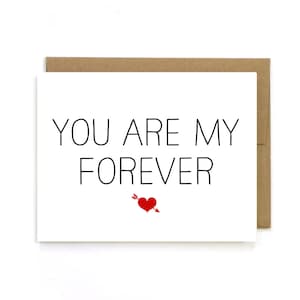 Anniversary card " You are my forever " I love you, Love Card, Valentines Day Card, Boyfriend Card, Card for Husband