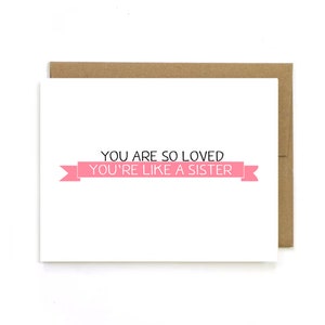 Tarjeta de amistad "Eres tan amada - Eres como una hermana" Tarjeta para mejor amiga. Seres queridos. tarjeta familiar