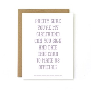 Let's "Make it Official" greeting card, dating card, relationship card, new girlfriend, new relationship