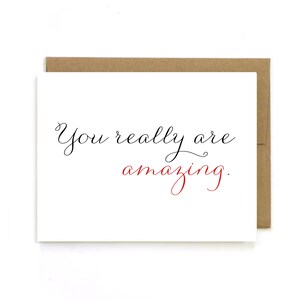 Carte d'anniversaire "Tu es vraiment incroyable" Carte de voeux. Je t'aime carte. Carte chérie. Adorer. Coeur rouge. Romantique.