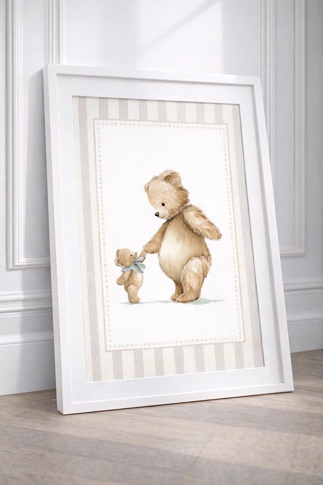 Teddy Bear Nursery Wall Art Print, Neutral Baby Boy Nursery Decor ...