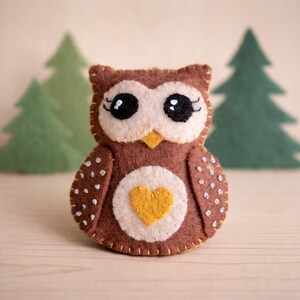 Felt Owl Ornament Sewing Pattern, Whimsical Woodland Decor (PDF Digital Download)