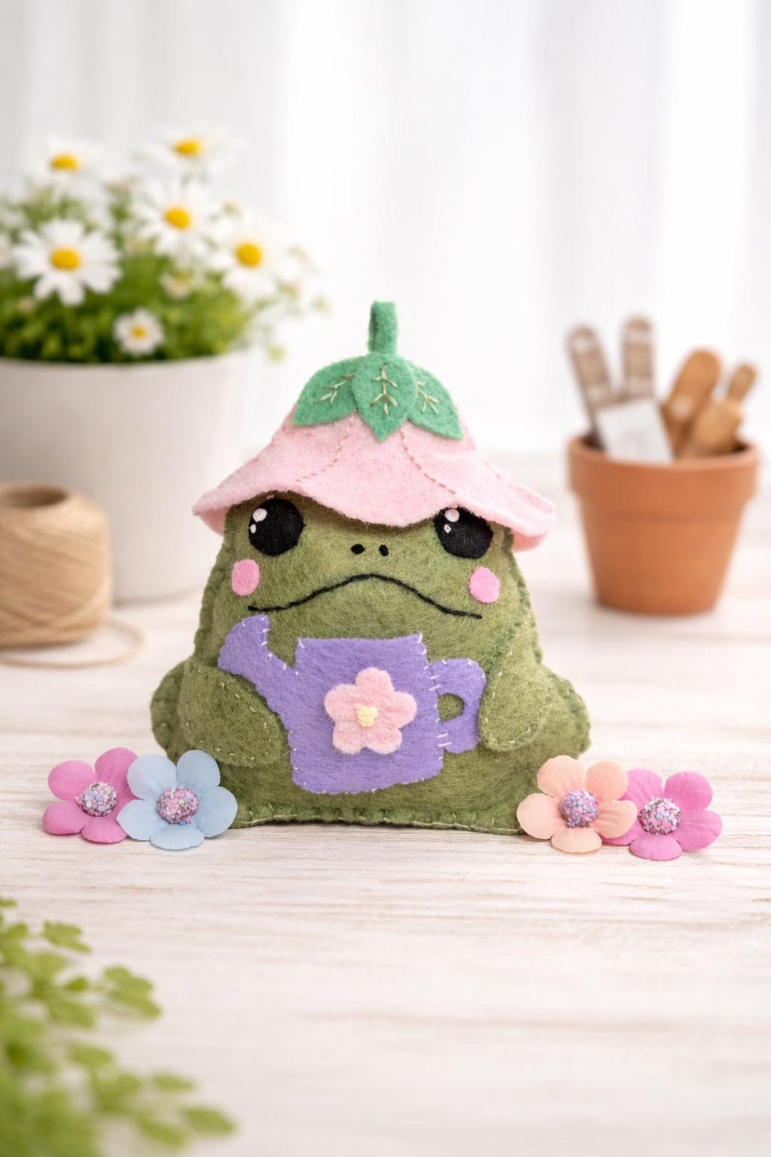 Garden Frog Sewing Pattern PDF Felt Frog With Watering Can & Flower Hat ...