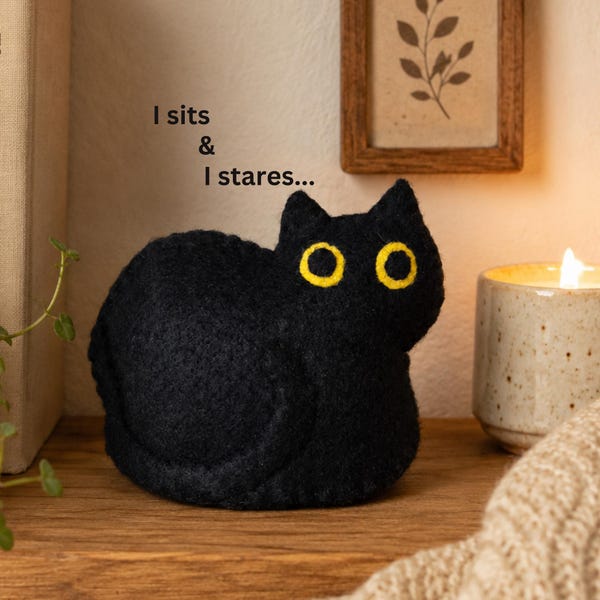 Felt Cat Loaf Sewing Pattern: Beginner Friendly Plush Ornament Whimsical Decor (PDF Download)