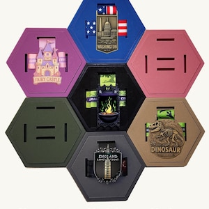 Hexagon Medal Display Frame | Themed Race & Virtual Challenge Finisher Holder | Magnetic Wall Medal Organizer