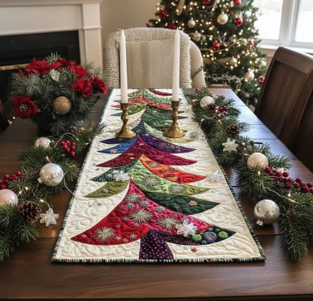 Christmas Tree Table Runner Quilt Pattern – Modern Holiday PDF - Etsy ...