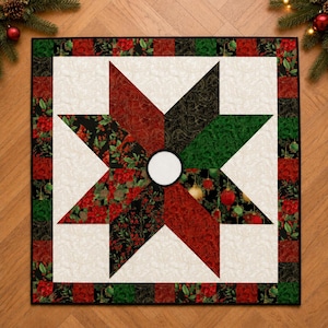 Christmas Star Spark Quilt Pattern – Christmas Tree Skirt PDF