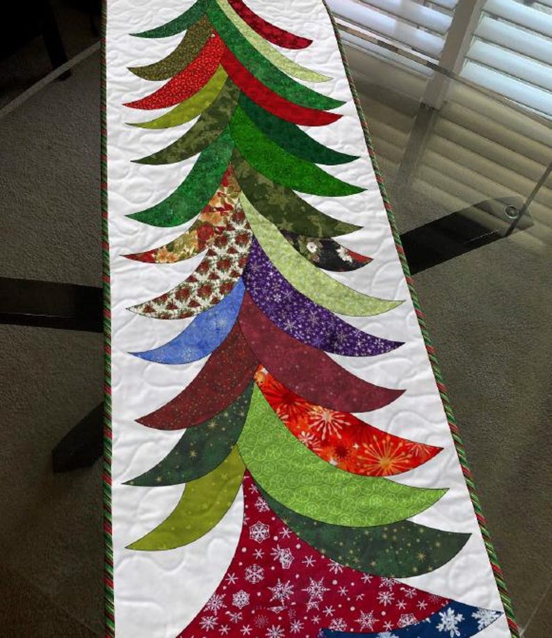 Christmas Tree Table Runner Quilt Pattern – Modern Holiday PDF - Etsy ...