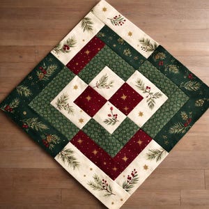 Patron de courtepointe de dessus de table de Noël - Patchwork des fêtes PDF