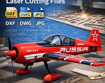 airplane plans-rc Yak 54e,for laser cutting, dxf dwg jpg files, cnc diy -model aircraft plans download now instant digital download files hd