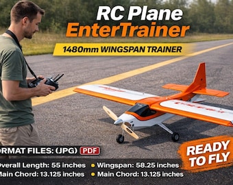 rc plane plans enter trainer 1480mm wingspan trainer aircraft blueprint pdf model airplane plans diy rc aircraft plans printable build.