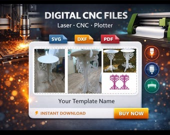 Laser Cutting Templates - "Dark Ornamented Table" - cdr.