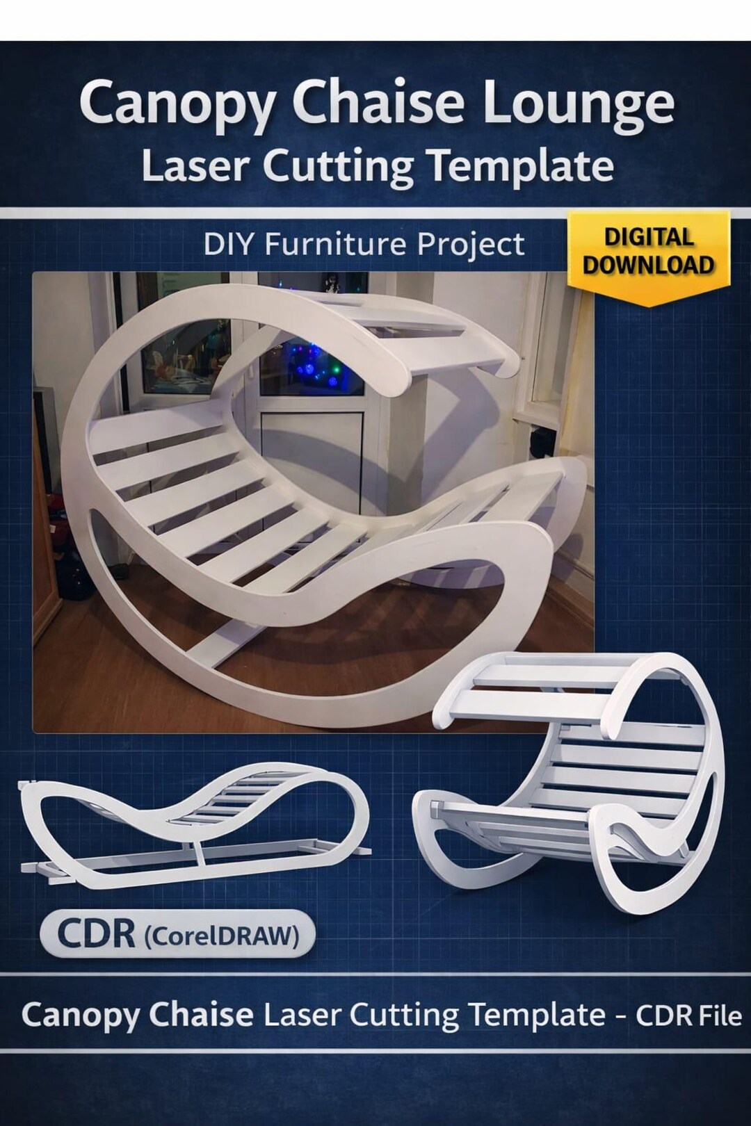 Rocking Lounge Chair With Canopy – Laser-cut Template (CDR File) - Etsy
