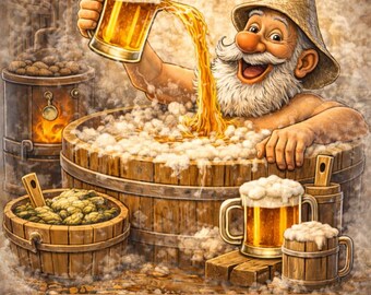 Funny grandpas-Sauna humor art-Grandpas with beer-Beer lovers art-Funny men gift-Beer sauna art-Funny grandpa with beer in a sauna-clipart