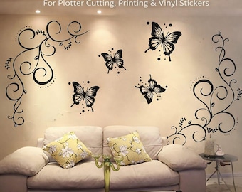 Collection in the archive, vinyl stickers for designers CDR. (Beautiful butterfly)