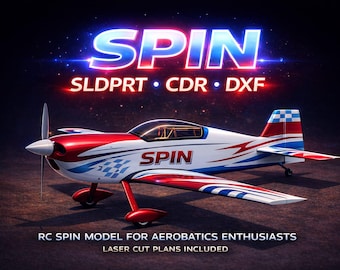 rc airplane plans spin 3d cad model sldprt dxf cdr jpg laser cut cnc aerobatic rc aircraft blueprint solidworks files for diy build package