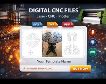 Laser Cutting Templates - "Dark Ornamented Table" - cdr, dxf.