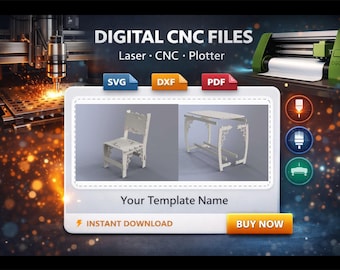 Laser Cutting Templates - "CHAIR AND TABLE" - cdr, dxf.