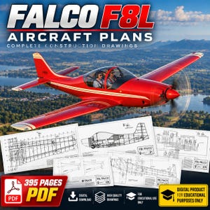 Falco f8l flygplansplaner 395 sidor pdf konstruktionsritningar flygplan teknisk referens pedagogisk digital produkt