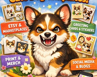 Angry but Cute Dog Templates – Digital Download | CDR - JPG