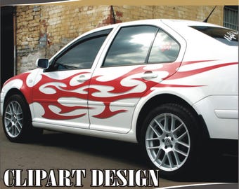 Flame & Fire Vinyl Decal Templates | Flame Vector Designs for Vinyl Cutting | CDR EPS JPEG