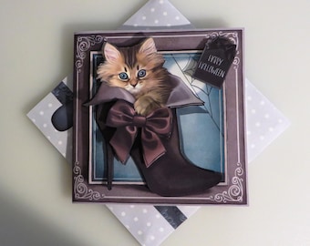 Kitty cat Halloween card.