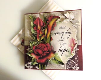 Callas with roses note card.